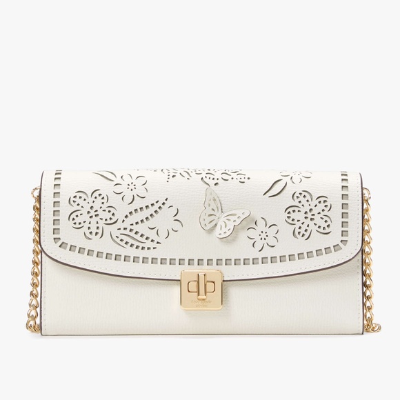KATE SPADE Phoebe Perforated Turnlock Wallet-on-Chain - NWT ($339 Retail) - Picture 1 of 5